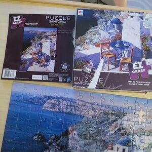 Santorini, Greece by Sam Park 300 Piece Jigsaw Puzzle | EZ Grasp MB Puzzle